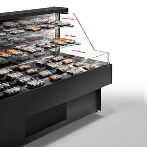 vitrina refrigerada de estantes / con luz / para comercio / para restaurante