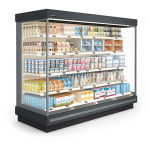 vitrina refrigerada de estantes / con luz / para comercio