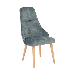 silla contemporánea / tapizada / de tejido / de roble natural