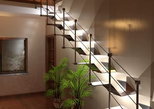 escalera recta / circular / helicoidal / de vidrio