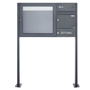 vitrina de anuncios con patas altas