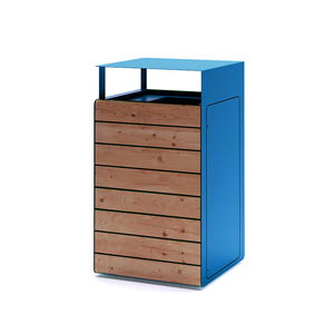 cubo de basura de acero con revestimiento en polvo