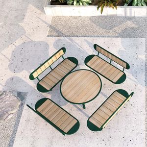 conjunto de mesa y banco contemporáneo