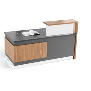 mostrador de recepción de madera