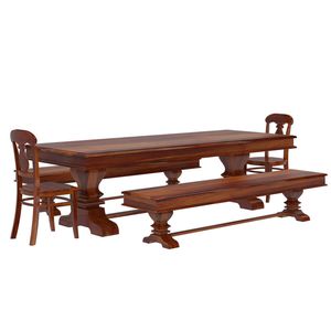 conjunto de mesa y banco clásico