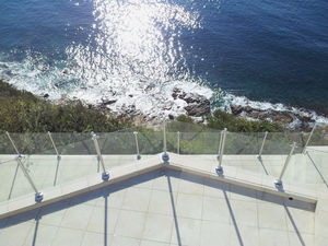 barandilla de vidrio / con paneles / de exterior / para terraza