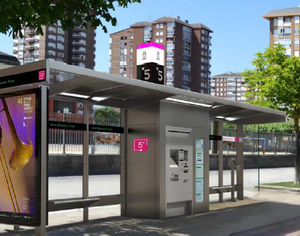 parada de autobús con banco