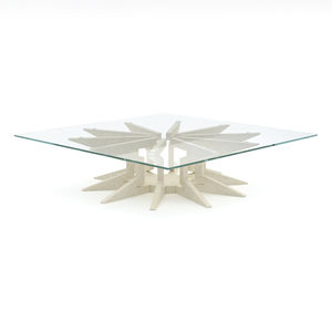 mesa de centro con base de mármol
