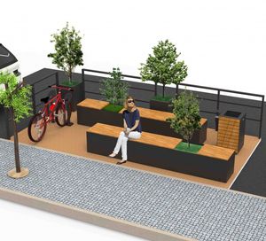 parklet con jardinera integrada