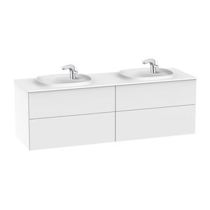 mueble de lavabo doble / suspendido / de aglomerado / contemporáneo
