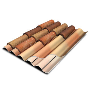 cubierta de placas de fibrocemento / coloreada / ondulada