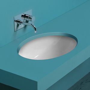 lavabo bajo encimera / ovalado / de cerámica / contemporáneo