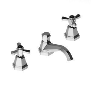 grifo mezclador para lavabo / de libre instalación / de metal cromado / de bronce