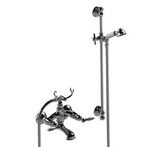 grifo mezclador para ducha / para bañera / de pared / de metal cromado