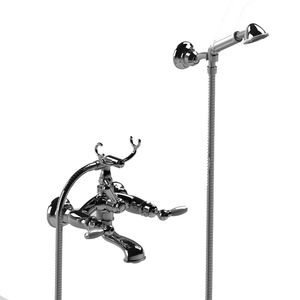 grifo mezclador para ducha / para bañera / de pared / de metal cromado