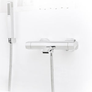 grifo mezclador para ducha / para bañera / de pared / de metal cromado