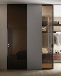 puerta de interior / abatible / de madera / suelo-techo