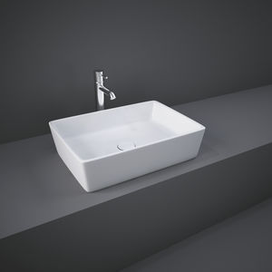 lavabo sobre encimera / rectangular / de cerámica / contemporáneo