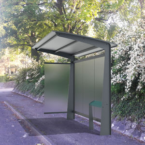 parada de autobús de acero