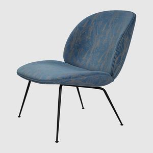 sillón bajo contemporáneo / de tejido / sin reposabrazos / gris
