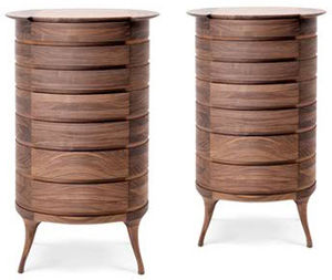 cajonera contemporánea / de nogal americano / marrón