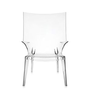 sillón contemporáneo / de policarbonato / con reposabrazos / negro