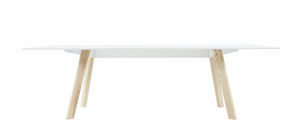 mesa de comedor moderna / de material laminado / rectangular