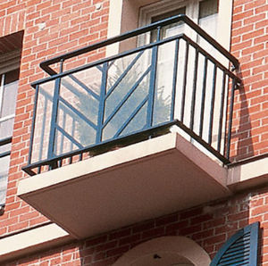 barandilla de aluminio / con paneles de vidrio / con barrotes / de exterior