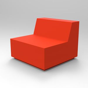 sillón bajo contemporáneo / de tejido / rojo / para el sector servicios