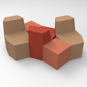 puf contemporáneo / de espuma de alta densidad recubierta / modular / tapizado