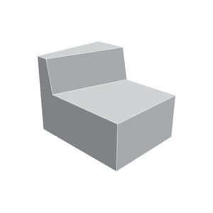 sillón bajo contemporáneo / de tejido / gris / para el sector servicios