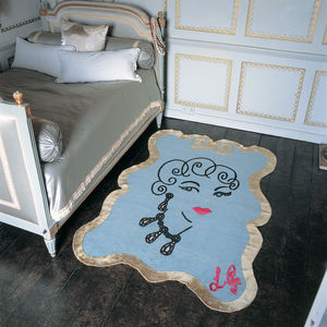 alfombra contemporánea / con motivos / de lana / de seda