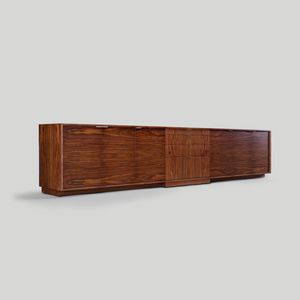 aparador contemporáneo / de chapa de madera / de cuero