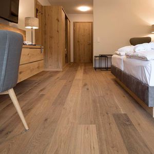 parquet multicapa / para pegar / flotante / de roble