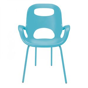 silla contemporánea / con reposabrazos / de acero / de polipropileno