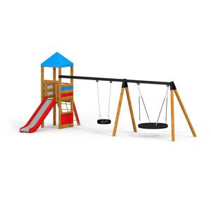casa de juegos con tobogán