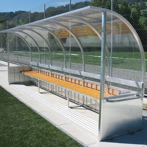 marquesina de metal y lona para espacios públicos para campo deportivo