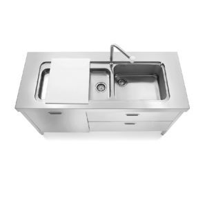 mueble para fregadero de acero inoxidable