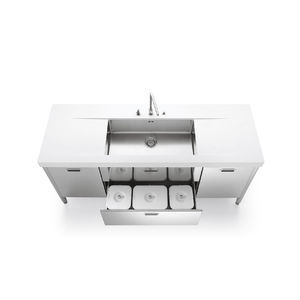 mueble para fregadero de acero inoxidable
