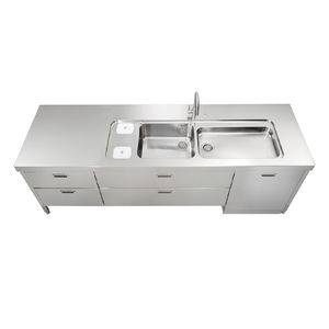 mueble para fregadero de acero inoxidable