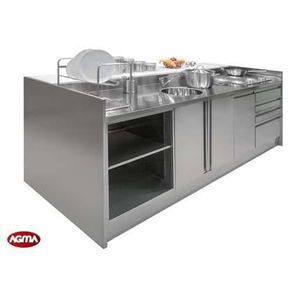 isla de cocina de acero inoxidable