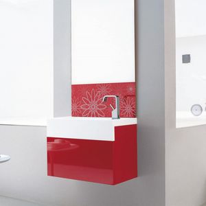 mueble de lavabo suspendido / de roble / de madera lacada / contemporáneo