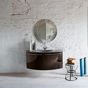 mueble de lavabo suspendido / de roble / de vidrio / de mármol