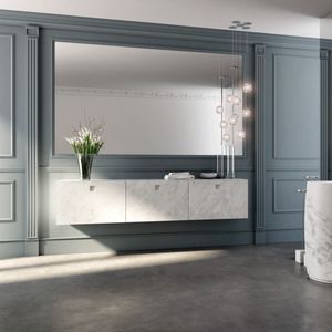 mueble de baño contemporáneo / de piedra / de pared