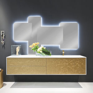 mueble de lavabo suspendido / de HPL / contemporáneo / con cajones