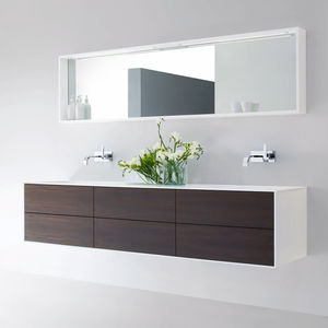 mueble de lavabo doble / suspendido / de HPL / contemporáneo