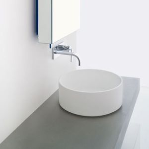 lavabo sobre encimera / redondo / de cerámica / contemporáneo