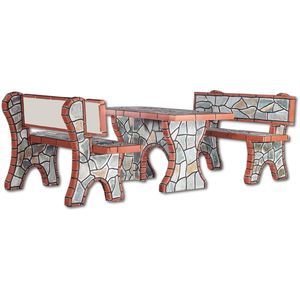 conjunto de mesa y banco contemporáneo
