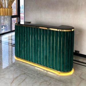 mostrador de recepción curvado