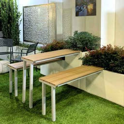 conjunto de mesa y banco contemporáneo